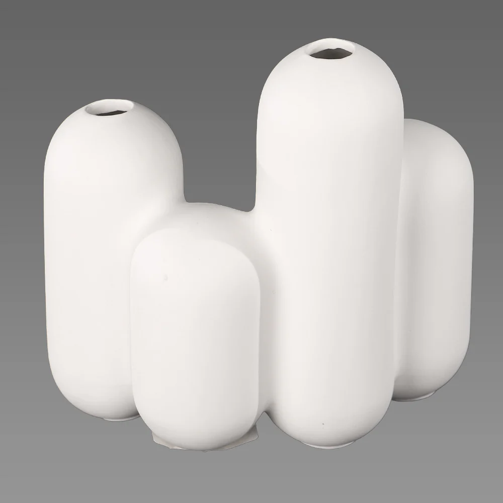 White Ceramic Table Top Bubble Design Vase(Flower Not Included) - Image 4