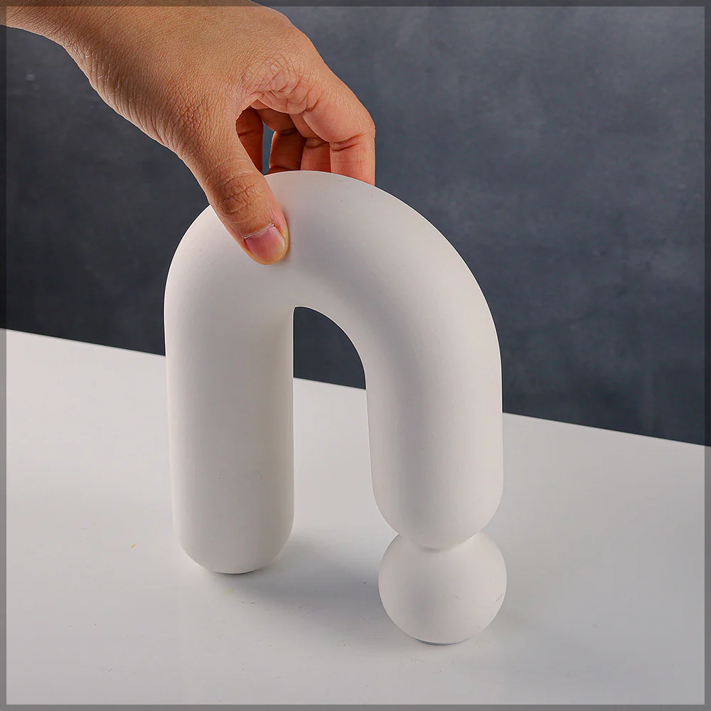 White Ceramic Table Top Bubble Design Vase - Image 4