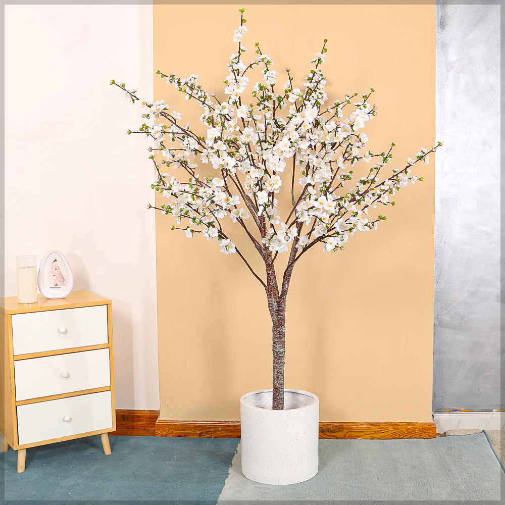 White Cylinder Concrete Planter - Image 3