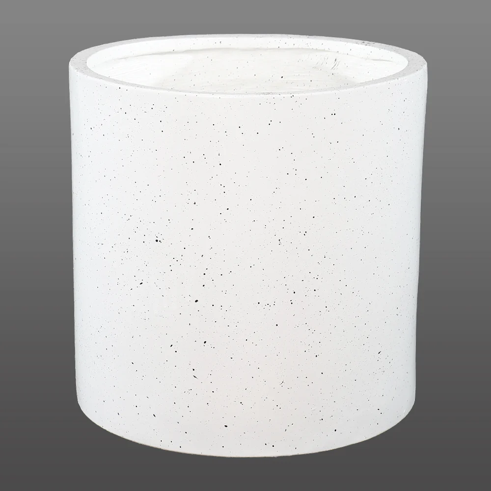 White Cylinder Concrete Planter - Image 7