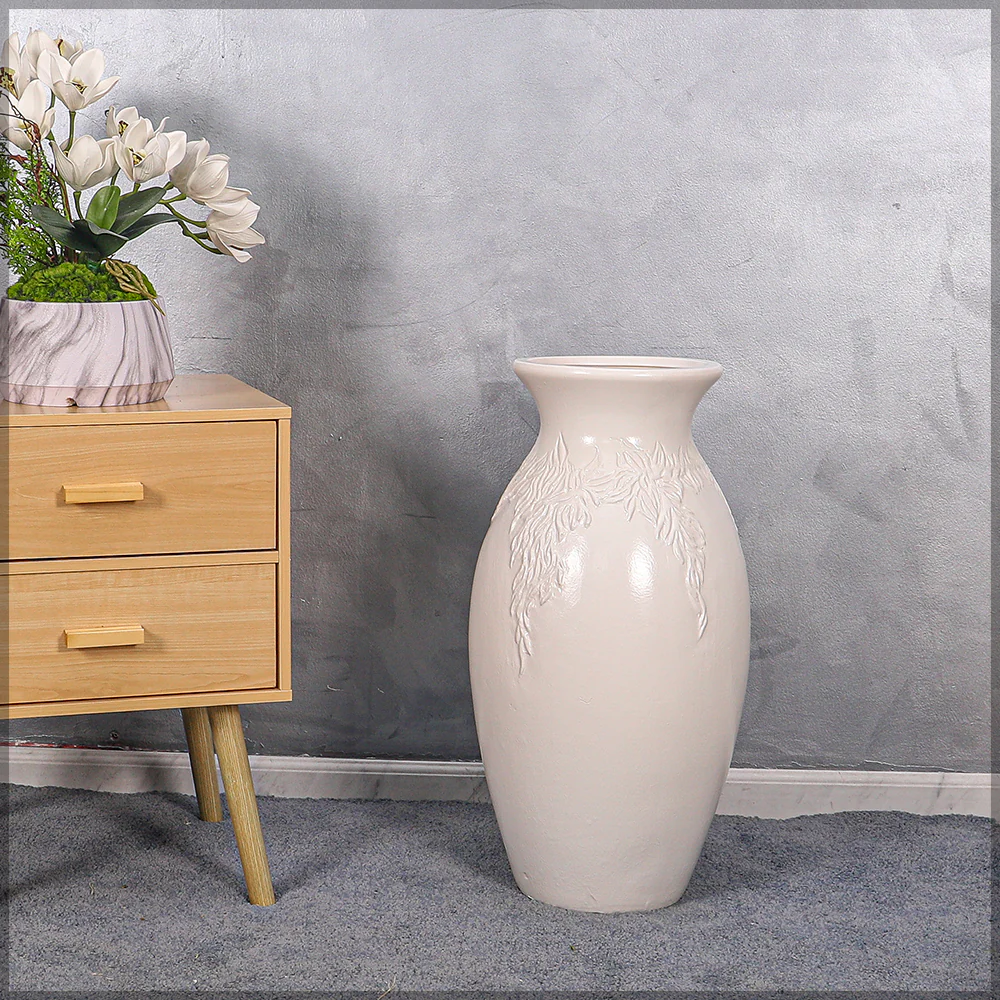 White Floor Ceramic Vase - Image 3