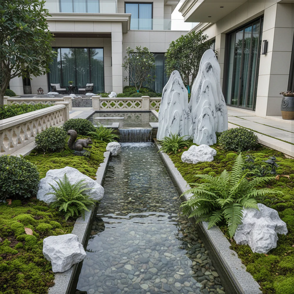 1 Set White-Gray Decorative Garden Stones (Other items not included) - Image 10