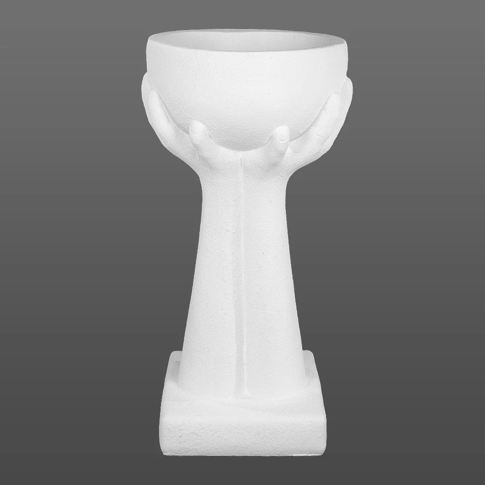 White Hand Design Concrete Pot - Image 4