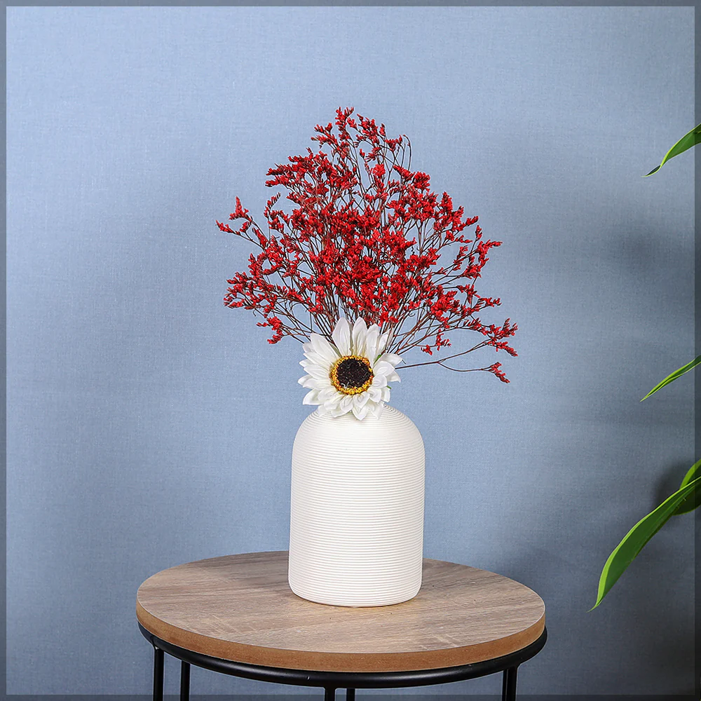 White Nordic Style Ceramic Vase - Image 3