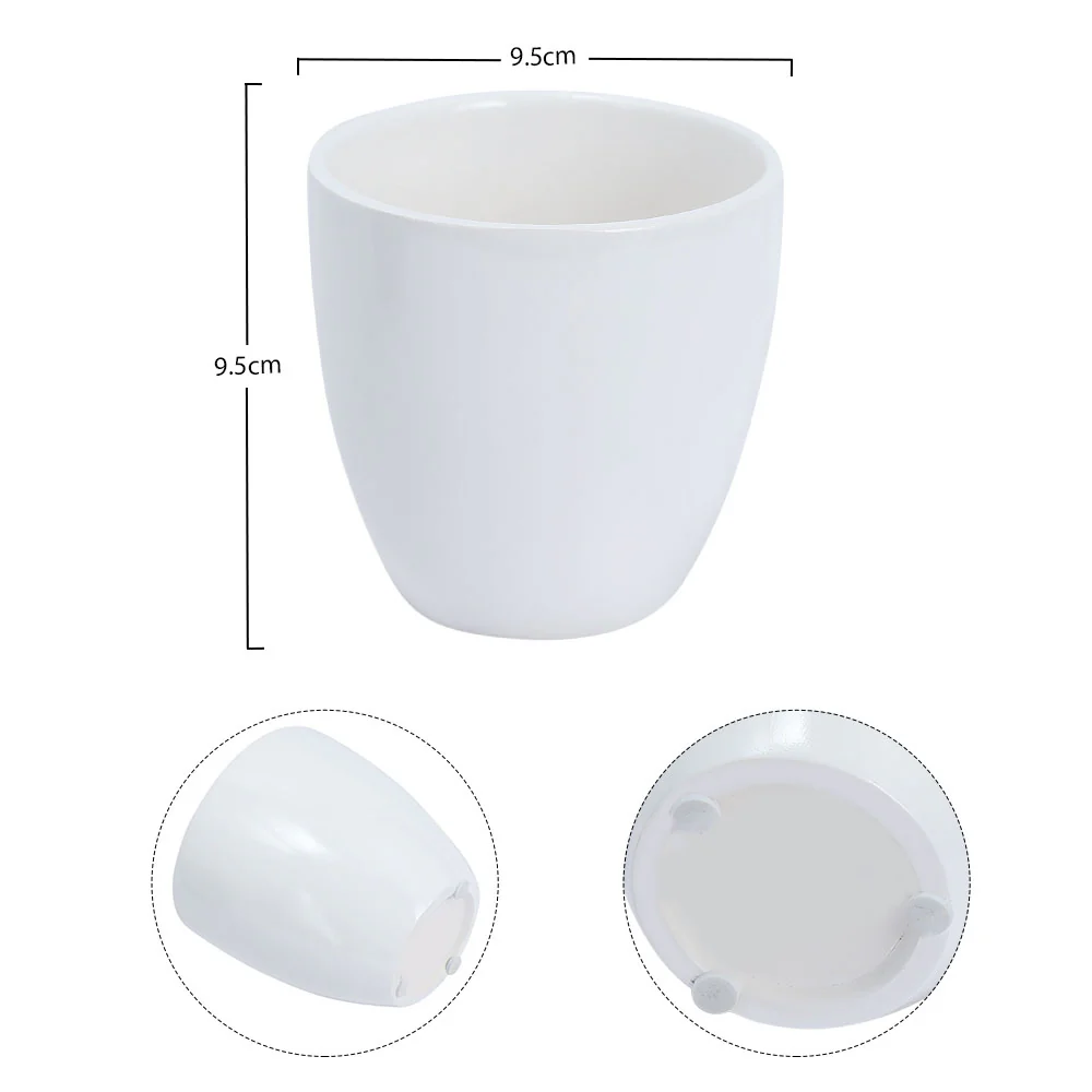 White Small Round Ceramic Vase - Image 3