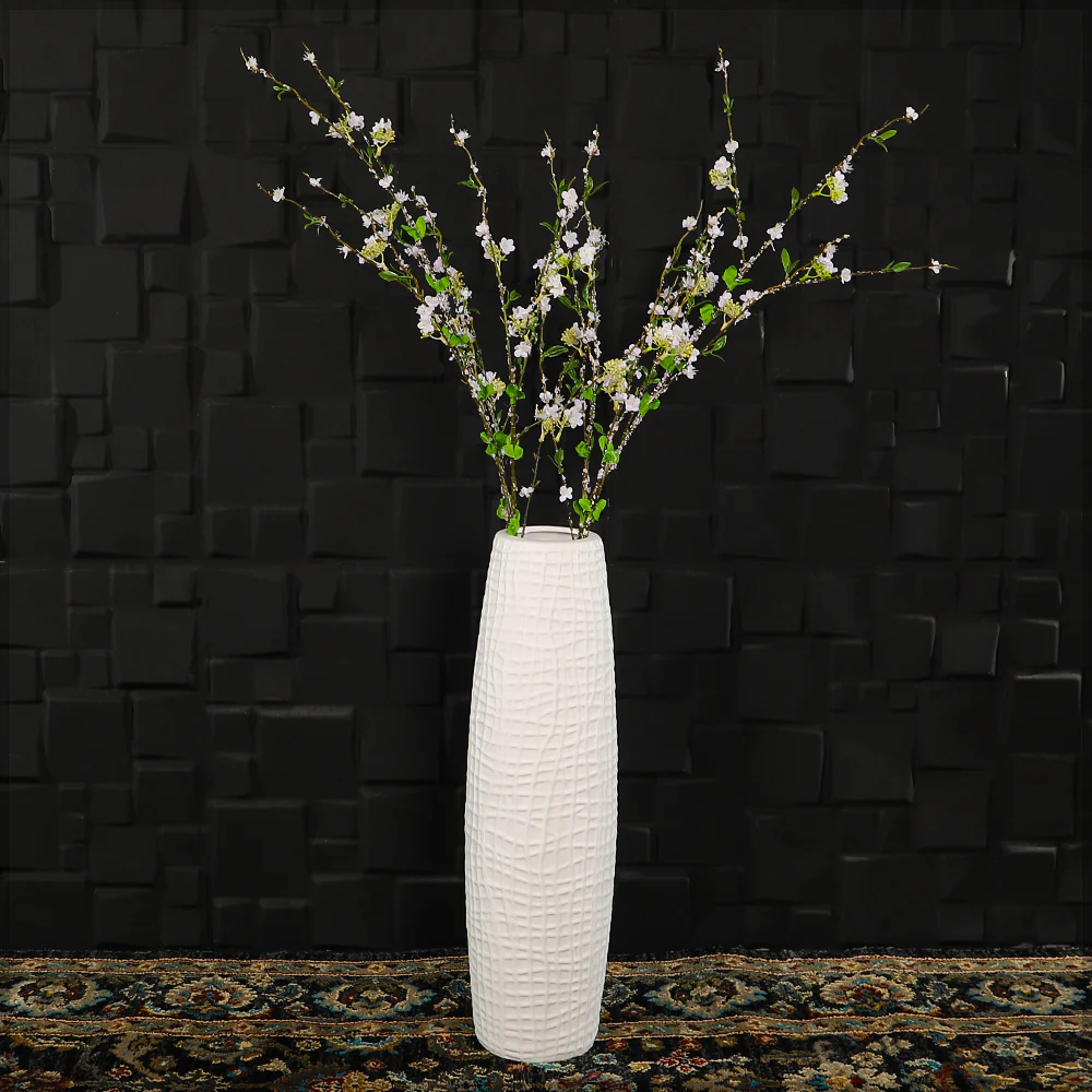 White Tall Floor Vase - Image 4