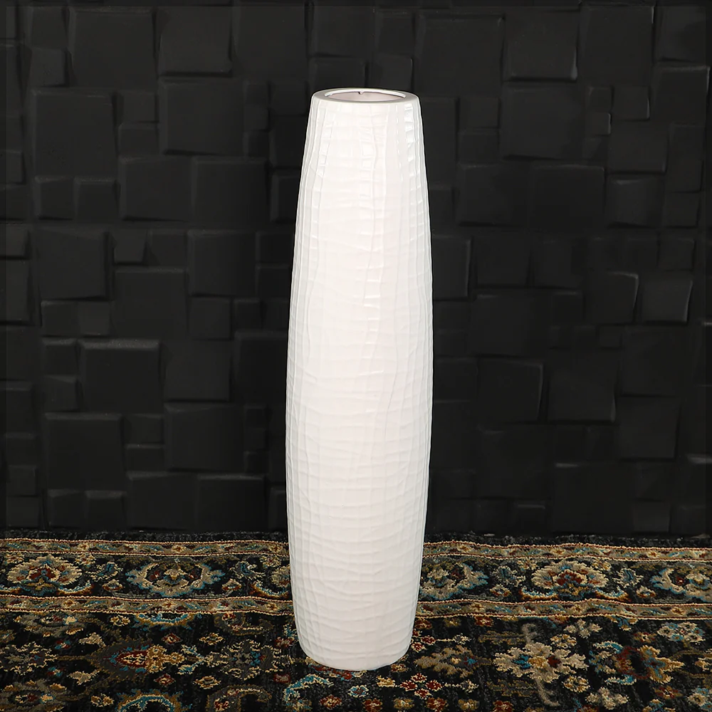 White Tall Floor Vase - Image 6