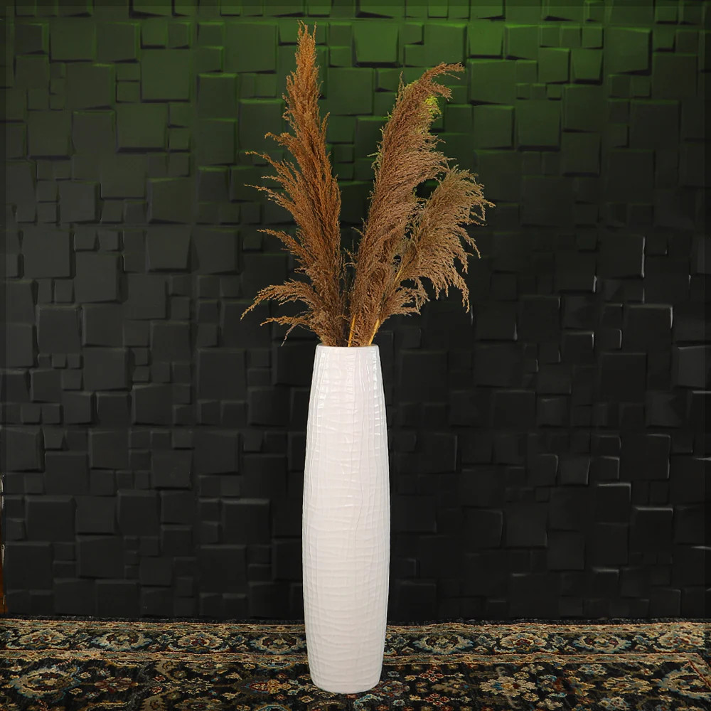 White Tall Floor Vase - Image 9