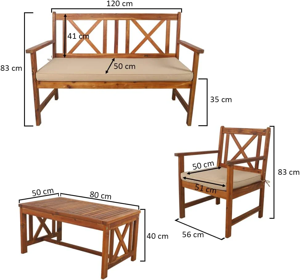 Wooden Sofa Set Outdoor - Image 3