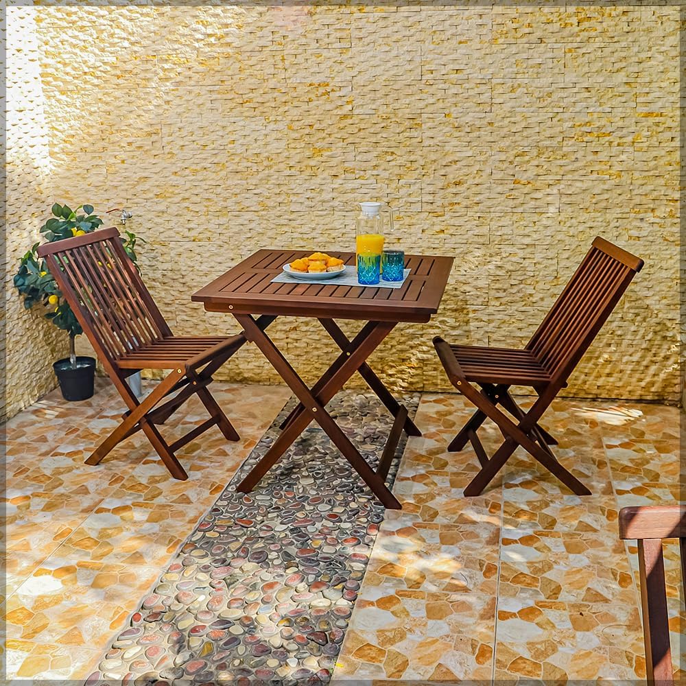 Wooden Table and Chair Set (2Chair & 1Table Set Only) - Image 10